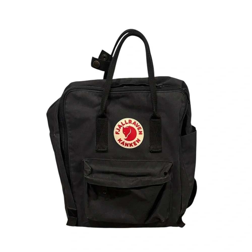 Fjallraven Kanken Black Backpack bag carrying purse laptop Swedish tote